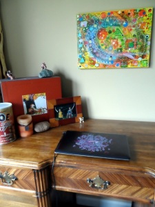 My painting's new home--right above my desk so I see it often!